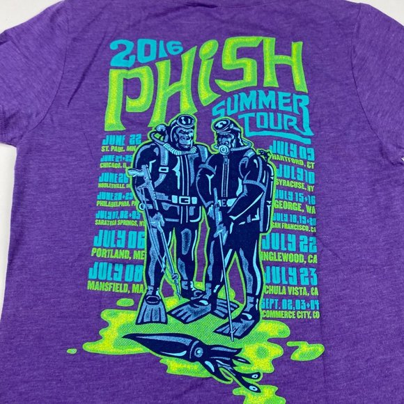 Phish 2016 Tour T Shirt Women's Medium Purple Rayon Tri Blend - Picture 4 of 8